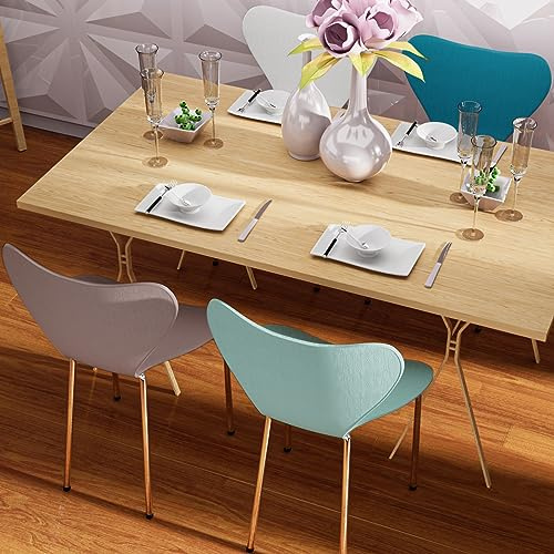 PIPIPOXER Esszimmerstuhl Plastikstuhl Küchenstühle Wohnzimmerstühle Esszimmerstühle aus Polypropylen Kunststoff Stapelstuhl für für Esszimmer, Wohnzimmer, Schlafzimmer (Weiß Blau Grün Rosa, 4)