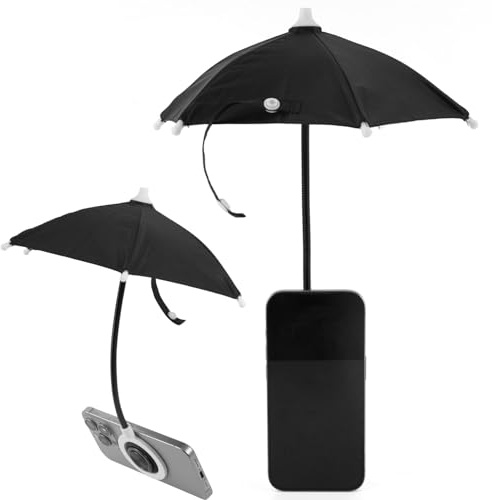 lasuroa Magnetischer Handy-Sonnenschirm, Blendfreier und Entspiegelter Schutz Universeller Mini-Sonnenschutz mit Biegbarem Design für iPhone MagSafe (Schwarz)