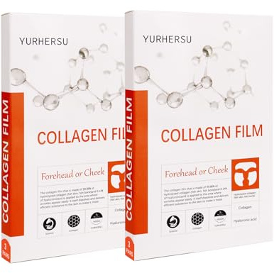 6 Stück Collagens Film, High Prime Kollagen Film, Melting Collagens Film | Anti Falten Lifting Gesichtsmaske, Zur Hydratation, Anti-Falten Wirkung, Straffend, Anheben der Kieferlinie