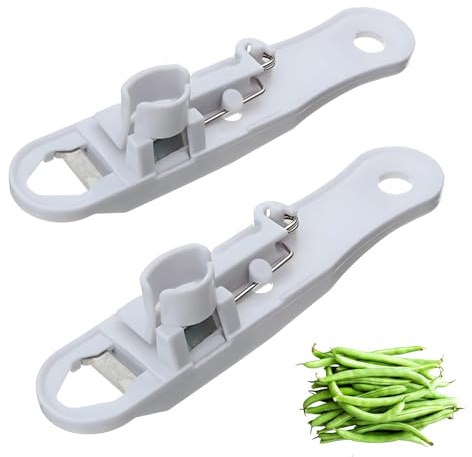2 Pcs Runner Bean Slicer, Lightweight Bean Cutter for Daily Vegetable Preparation, Dual Stainless Steel Blades Kitchen Tool, Ergonomic Handle Design