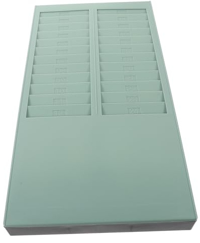 Kartenhalter für Zeiterfassung 24-fach aus Kunststoff zur Wandmontage | Stempelkarten und Zeiterfassungsgeräte, mit 2 Bohrungen Hinten, Inklusive Schrauben, Blau