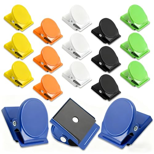 Yonality 18 stücke multi farbe magnetische metall klammer, whiteboard magnete für magnettafel, magnete mit klammern, magnet clips für magnettafel kühlschrank foto für schule haushalt büro