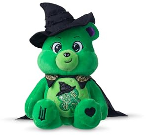 Care Bears Basic Fun x Wicked 22cm Plush – Good Luck Bear as Elphaba – Collectible Soft Toy from the x Wicked Collaboration