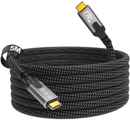 CABLAPTOP cavo usb c 5 metri,Cavo USB C 3.2 Gen2x2, 20Gbps Cavo Dati USB Type C, Cavo USB C a USB C, PD3.1 240W 48V/5A, Cavo Video 5K/4K@60Hz per MacBook Pro, iPad Pro, Dock, PSSD, Monitor