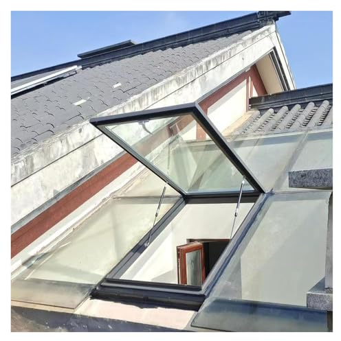 ZCXMNL Ventana De Pozo De Iluminación De Techo Plano Inclinado For Ático Interior, Ventana De Techo con Claraboya, Claraboyas De Sótano, Marco De Aleación De Aluminio(50x55cm)