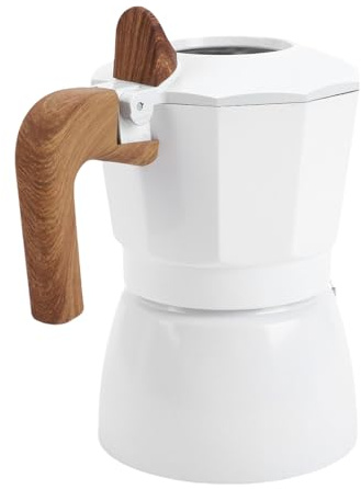ZJchao Cafeti re Moka Vintage en Alliage d Aluminium 2 Tasses avec Doubles Vannes et Manche en Bois br lure pour Infusion Riche en 3 5 Min 100 ml