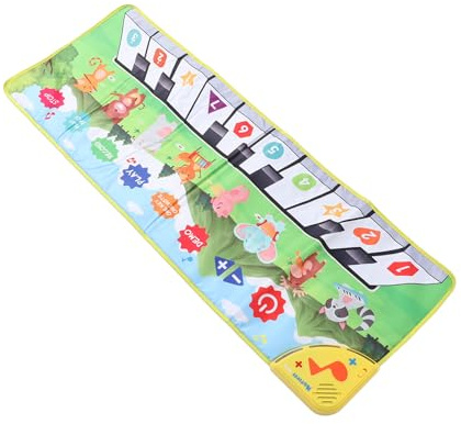 Alomejor Baby Musical Mat with Piano Keyboard, Music Sound Floor Playmat Animal Blanket for Infant Early Education Toy, 38x14in