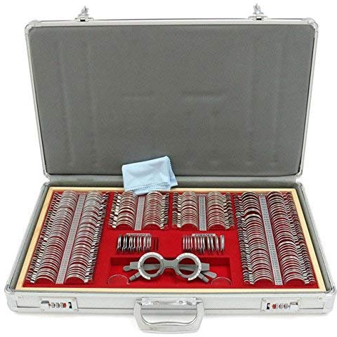 CGOLDENWALL 266Pcs Optical Trial Lens Set Metal Rim Aluminium Case + Free Trial Frame Gift