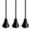 Pull Cord String for Bathroom Light or Ceiling Switches, Jet Black Cord and Acorn, Package of Three