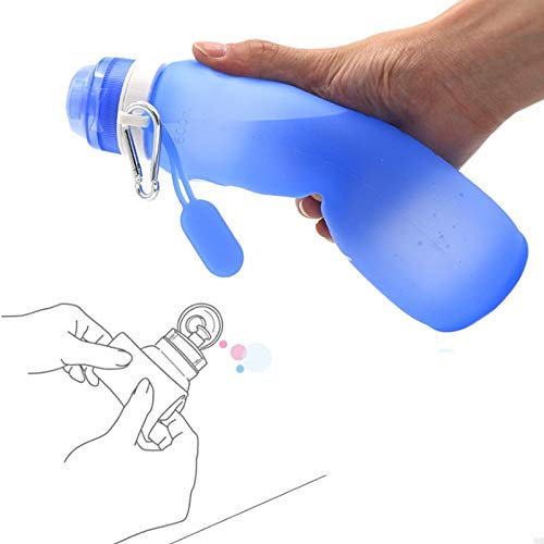 DUOER 600 ml Silikon-faltende Wasserflasche Outdoor Sports Zubehör Tragbare Wasser Bequeme Reise Antiverbrühschutz Isolierflasche (Farbe : Red)