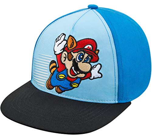 NINTENDO Super Mario Baseballkappe für Jungen, Alter 4–7 Jahre, Schwarz und Blau, Blau, 4 Jahre
