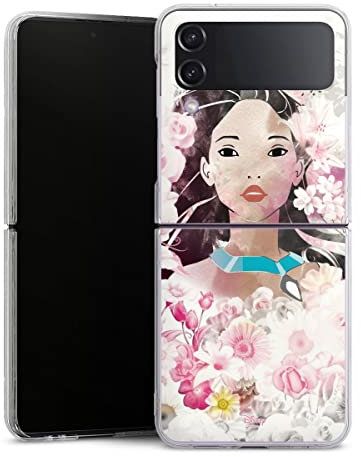 Hard Case kompatibel mit Samsung Galaxy Z Flip 4 Schutzhülle transparent Smartphone Handy Hülle Pocahontas Disney Offizielles Lizenzprodukt