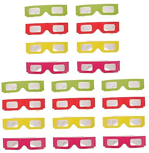 Mobestech 20 Stück Sonnenbrillen Rot Zum Ansehen Von Filmen D Gelb Flach Und Zubehör Rosa Brillen Neuheit Rahmen Gefälligkeiten Grünes Anaglyphenpapier Mehrzweck-Partygeschenke Karton