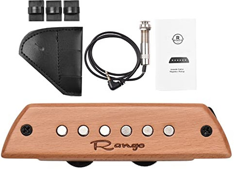HUIOP RG-S3 Guitare Acoustique Rage magnétique Bois de hêtre Rage de Rosace magnétique Passif Aucune Batterie/perçage requis,Micro Rosace magnétique Passif