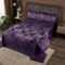 Adults Damask Gothic Bedspread Set Antique Victorian Quilt Set Double,Vintage Floral Goth Coverlet Set Boho Sun and Moon Quilted,Tree of Life Bohemian Baroque Decor,Purple Lilac