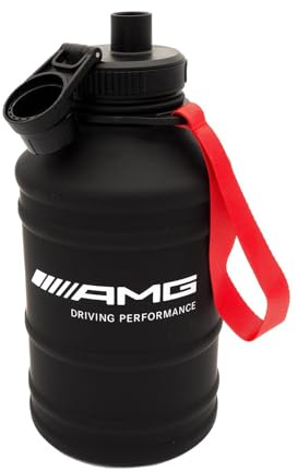 Generisch AMG Trinkflasche, Sport Performance, 2,2l, Schwarz mit Rotem Tragegurt