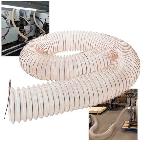IMUNKT 5M Tuyau Flexible D'aspiration De Copeaux Bois, PU Tuyau De Dépoussiérage 20-600mm, Tuyau Aspiration Pour Systèmes D'aspiration, Antistatique, Ignifuge(5m/16.4ft,150mm(5 9/10))