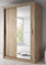 Arthauss Modern Bedroom Mirror Sliding Door Wardrobe ARTI 4 in Oak Shetland 150cm - Flat Pack 2 Sliding Door Wardrobe - Spacious, Modern Mirrored Furniture