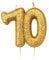 Anniversary House 70 cm Metallic Gold Glitter Candle, Number 70, 70th Birthday Cake Topper, 7 Centimeters, AHC209, Solid