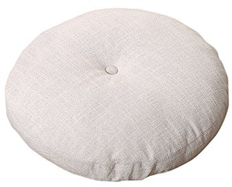 Zhi Jin Sitzkissen, dick, rund, Bodenpolster, bequem, Baumwolle-Leinen, Stuhlkissen, für zuhause, Sofa, dekorativ, 1 Stück Linen White