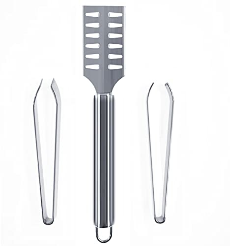 ZHIYE Fish Scale Remover, Stainless Steel Grip Handle Fish Scale Scraper with 2 Fish Bone Remover Tweezers for Fish Bone and Scales Remover