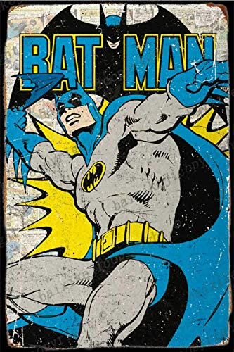 Batman - Framed Comic Poster II Panneaux d’étain Vintage Affiche de métal rétro Plaque de Panneau Mur Art décor 8×12 Pouces