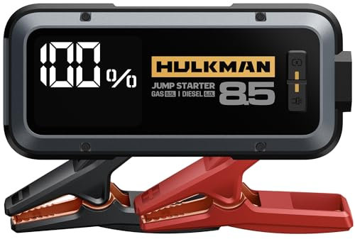 Hulkman Alpha85 Booster Batterie Voiture 2000 Amp 20000mAh Super Grand Écran LED (8,5L+ Essence / 6L+ Diesel) Démarreur Portable Jump Starter Puissant pour Batterie au Lithium 12V