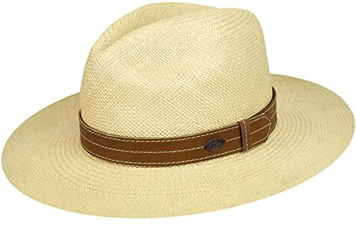 Bailey 1922 Chapeau Panama Gunnar1922 Homme - Made in USA de Soleil en Paille Traveller avec Bandeau Cuir Ete Printemps-ete - L (58-59 cm) Marron