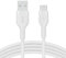 Belkin BoostCharge Flex cable USB C a A de silicona, cable USB-A a USB tipo C de carga con certificación USB-IF para iPhone 16, iPhone 15, Galaxy S24, iPad, MacBook, Note, Pixel y más, 2 m, blanco