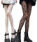SERAPHY Strumpfhosen Damen Muster, Hohe Taille Sexy Netzstrumpfhose mit Reizvollen und Charmanten Aushöhlen Muster, Schiere Mesh Loch Strumpfhose-Schwarze Mond + Weiß Mond(2 paar)