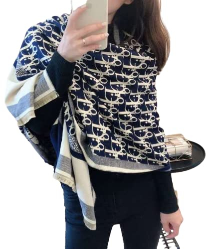 yinghuangguan Herbst und Winter wie Kaschmir-Schal weiblichen, Mode-Trend Schal, Damen warme Kragen(Tibetanisches blau.)