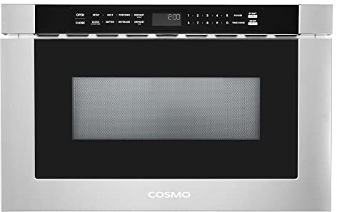 COSMO COS-12MWDSS-NH 24 in. Haven Collection 1.2 cu. ft. Built-in Microwave Drawer, Touch Controls, Defrosting Rack in Stainless Steel