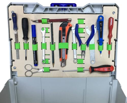 Deckel Einsatz für Werkzeugkoffer passend für Festool Systainer T Loc Gr. 1 2 3 4 5 (SYS T-Loc) aus Holz, idealer Organizer für Akkuschrauber Tauchsäge Oberfräse Akku Staubsauger Schleifer Zollstock