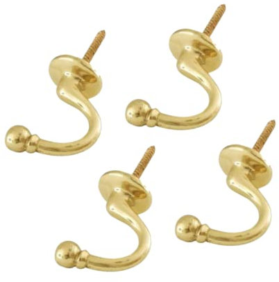 Fermacorte per tende in ottone ganci per tende a forma di U a forma di sfera per tende, appendiabiti confezione da 4