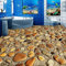 NWAMTF 3D Bodenbelag Badezimmer Dekoration Benutzerdefinierte Bodenbelag Pvc Selbstklebende Bodenbild Tapete Wasserdicht Stein Kiesel Wohnzimmer Badezimmer Boden Aufkleber Tapete 3D, 200 X 140 Cm
