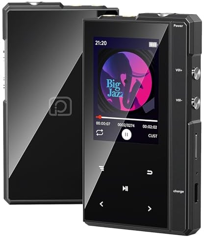 32GB MP3-Player mit 90 Stunden Akkulaufzeit,Bluetooth 5.0,Phinistec Z6 Digital-Audio-Player mit Lautsprecher, 2,4 Zoll IPS tragbarer Musik-Player, FM-Radio, Sprachrekorder-Unterstützung bis zu 256 GB