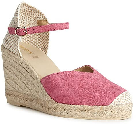 Geox Femme D Gelsa Espadrille Wedge Sandales, Cyclamen, 39 EU