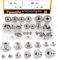 Tanstic 42Pcs Knurled Thumb Nuts, M3 M4 M5 M6 M8 M10 Round Knobs Fasteners with Nickel Plated Adjusting Nuts Metric Thread