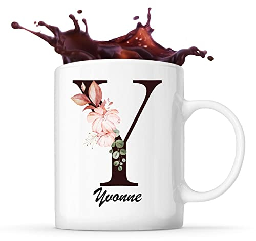 Tasse Yvonne Tasse | Vorname Tasse Buchstabe | Tasse Geschenkidee fürs Büro zum Geburtstag Jubiläum Kaffeetasse Bürotasse
