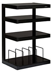 Norstone Esse hi-fi Vinyl Noir satiné verres Noirs - Meuble Hifi