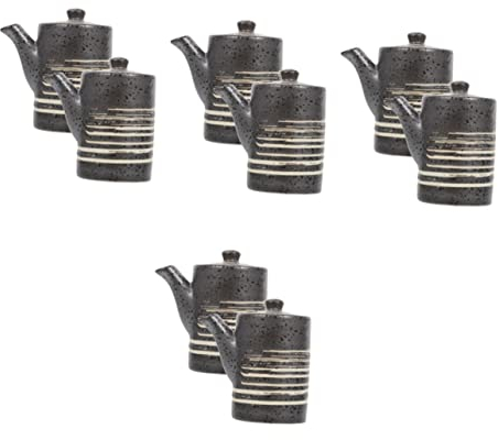 BESTonZON 8 Pezzi Contenitore Contenitore Nero Stile Coperchio Per Bottiglia Supporto Per Medicazione In Ceramica Oliva Di Soia Distributore Di Condimenti Barattolo Di Terracotta Con