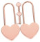 KOMBIUDA Mini Lock for Suitcase Heart Shaped Padlock Lock for Jewelry Box Metal Key