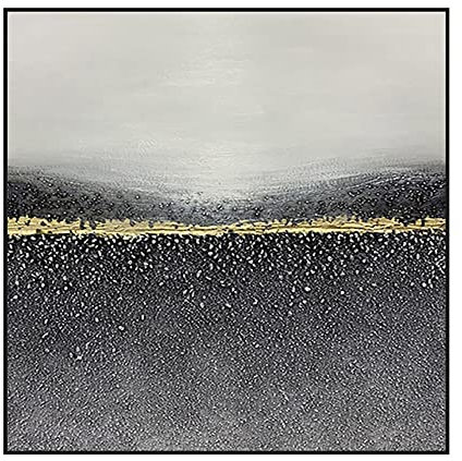 Ölbilder Auf Leinwand Handgemalt - 100% Handgemaltes Acrylgemälde Extra Großes Kunstwerk Ölgemälde, Graue Abstrakte Textur Kunstwandbild, Wandkunst Rahmenloses Cooles Bild Für Wohnzimmer Dekora