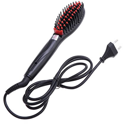 Lurrose Peine Alisador Con Cerámica Cepillo Antiescaldaduras Alisar Pelo Fácilmente Enchufe Europeo