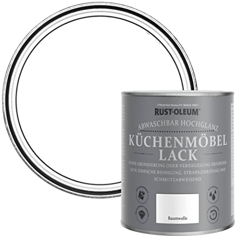 Rust-Oleum Peinture Blanche pour Meubles de Cuisine, Finition Brillante - Coton 750ml