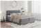 MEBLINI Boxspringbett mit Bettkasten - Gepolstert Doppelbett mit Matratze und Topper - Polsterbett mit Stauraum - Bett mit Kopfteil - Stauraumbett - ALBA - 180x200 - H3B/Grau Samt