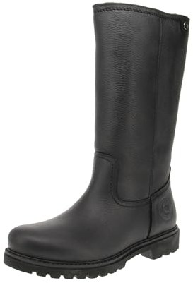 Panama Jack Damen Klassische Stiefel Bambina, Frauen Stiefel,Ohne Verschluss,uebergangsschuhe,lederstiefel,reißverschluss,Schwarz,37 EU / 4 UK