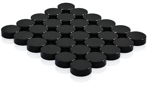 PYJLBX Magnete für Magnettafel, 30 Stück Stark Kühlschrankmagnete Mini Klein Bunt Rund, für Pinnwand Magnetwand Whiteboard, Schwarz