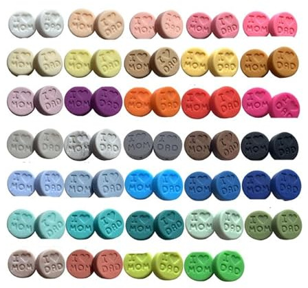 10 Stück Silikonperlen „I Love Mom“ zum Selbermachen, Clip-Kette, BPA-frei, sicheres und weiches Silikon, S-Mix-Farben