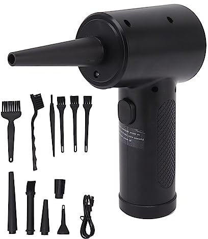 Tnfeeon Kabelloser Elektrischer Luftstaubsauger mit Hochgeschwindigkeitsmotor, 3 Gänge Einstellbar für Laptop-Computer, Tastatur, Kamerareinigung mit LED-Licht, Lange Akkulaufzeit